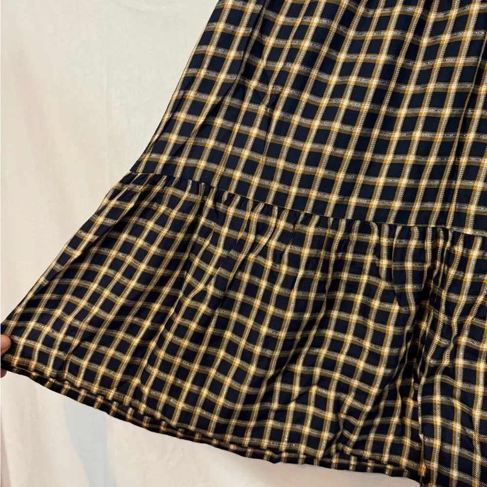 LOFT Navy and Beige Checkered Dress - Picture 3 of 8